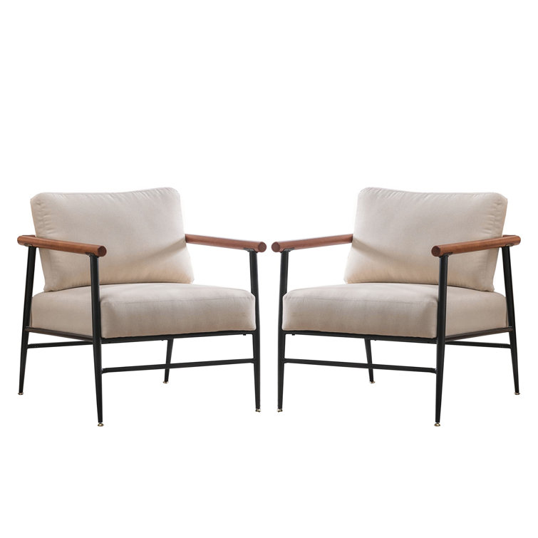 Upholstered chair best sale with metal legs